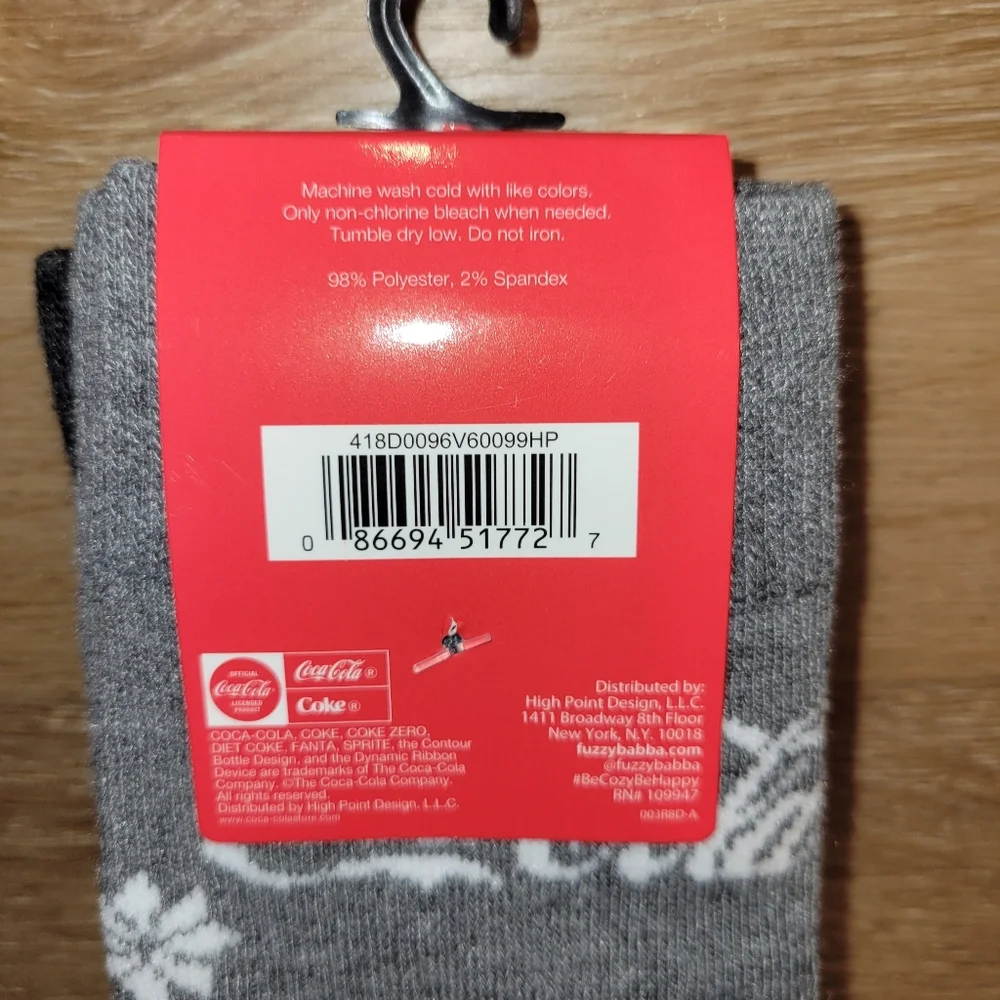 2 Pack Coca Cola Polar Bear Crew Socks Shoe Size 6.5 - 12 Adult New